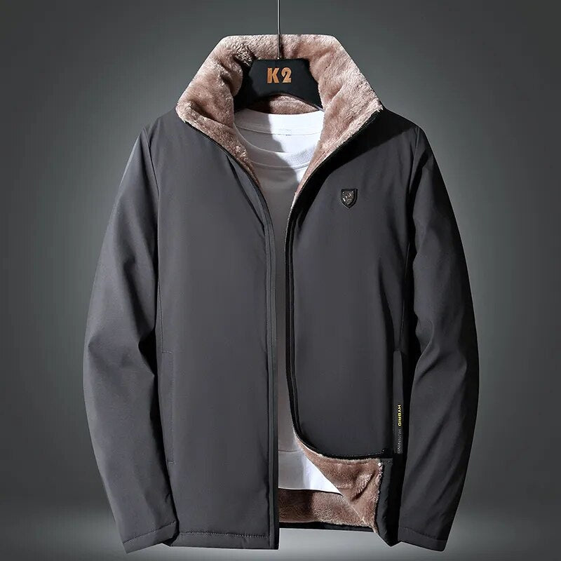 Herren Winddicht Winter-Fleecejacke