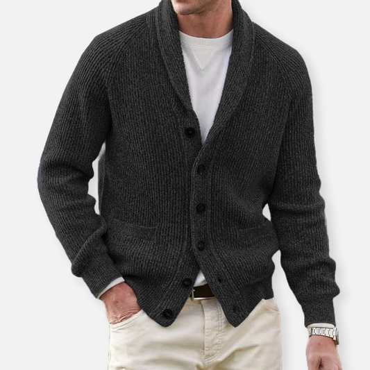 Herren-Strickjacke mit Raffiniertem Design und Knopfleiste