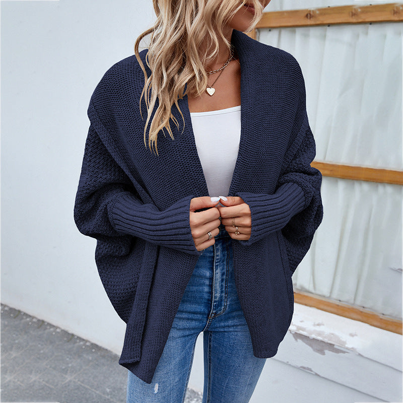 Unifarbene Strickjacke in lockerer Passform