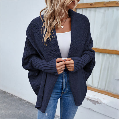 Unifarbene Strickjacke in lockerer Passform