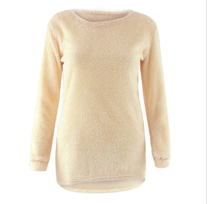 Unifarbener Langärmeliger Pullover für Frauen