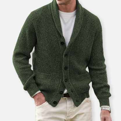 Herren-Strickjacke mit Raffiniertem Design und Knopfleiste