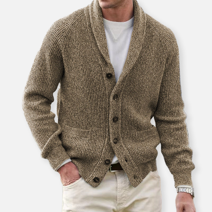 Herren-Strickjacke mit Raffiniertem Design und Knopfleiste