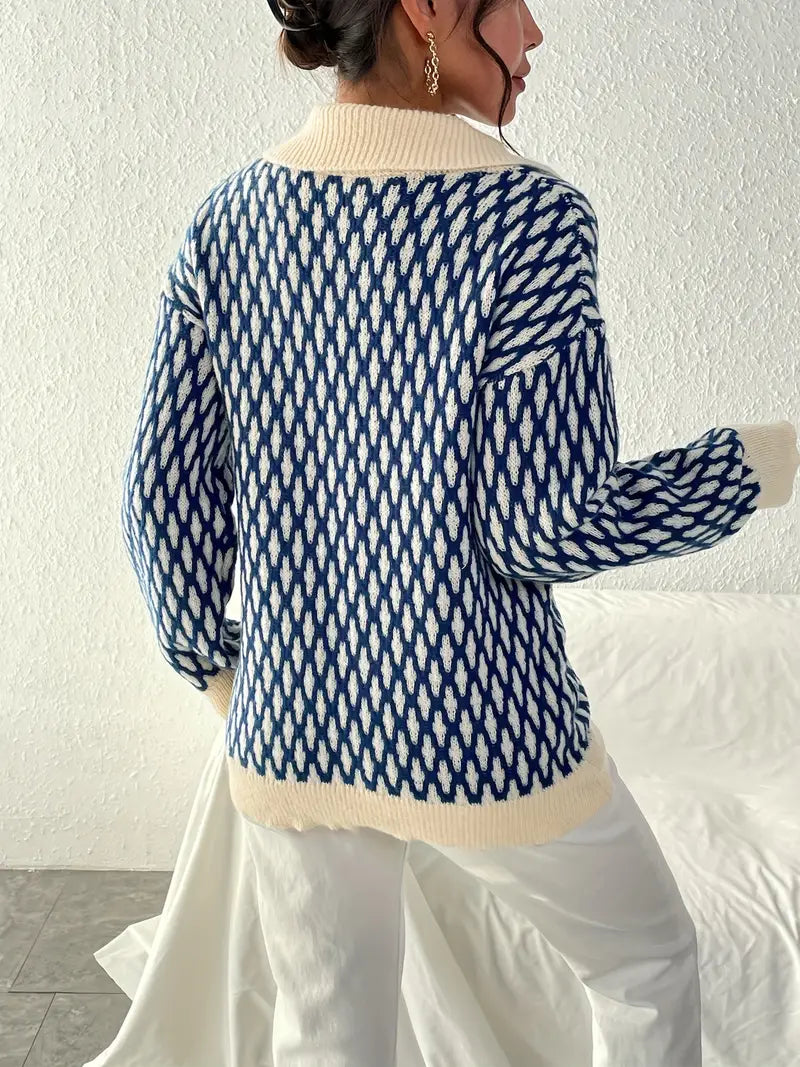 Damenpullover mit Argyle-Muster