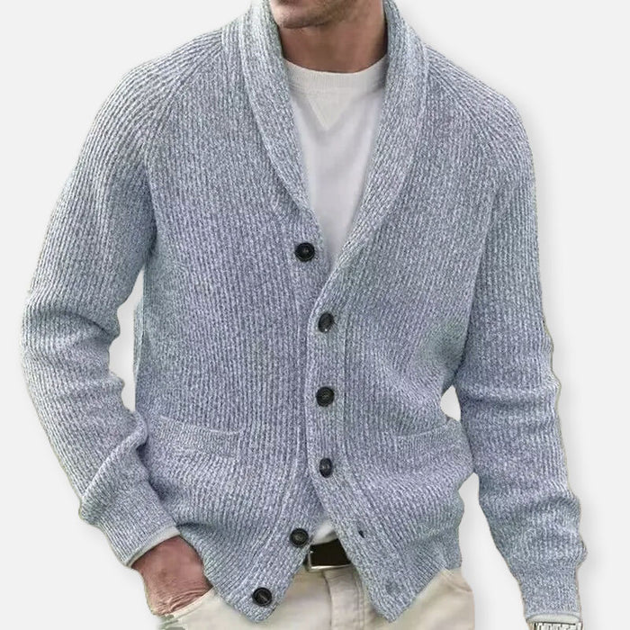 Herren-Strickjacke mit Raffiniertem Design und Knopfleiste