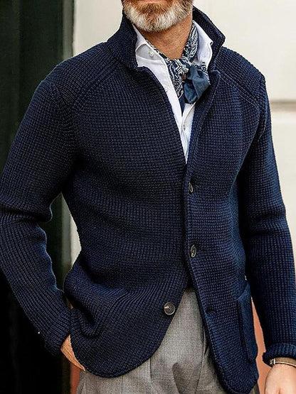 Strickjacke mit Stehkragen für Herren