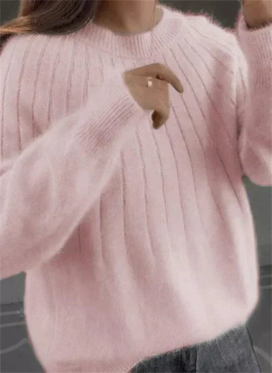 Flauschiger Damen-Strickpullover aus Kaschmir