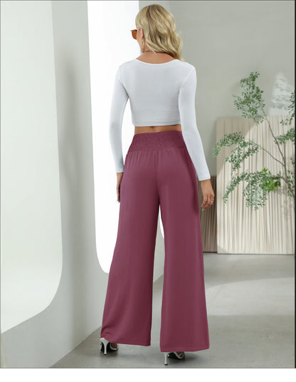 Hoch elastische Taille mit weitem Bein Freizeithosen