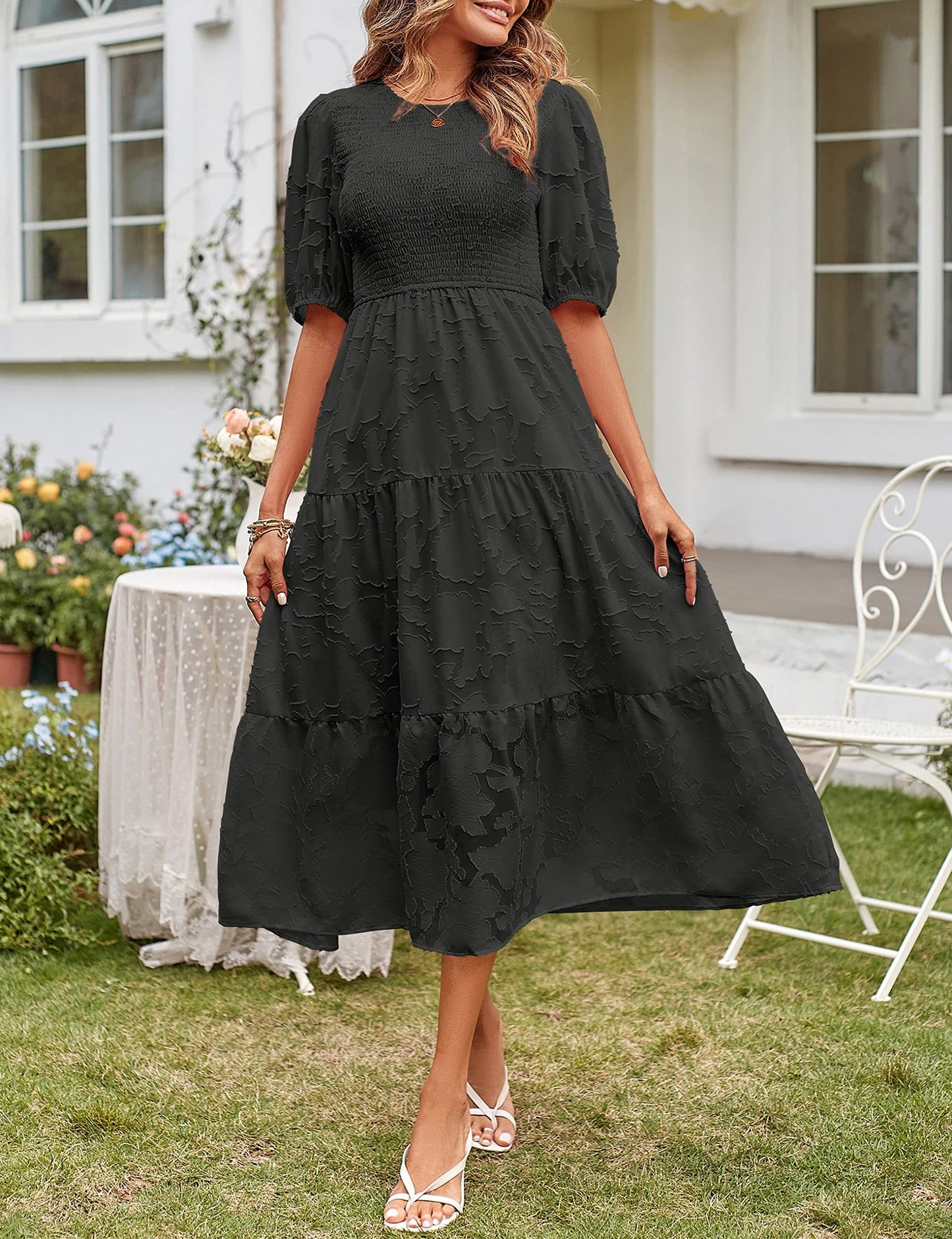 Lässiges Kleid mit hoher Taille