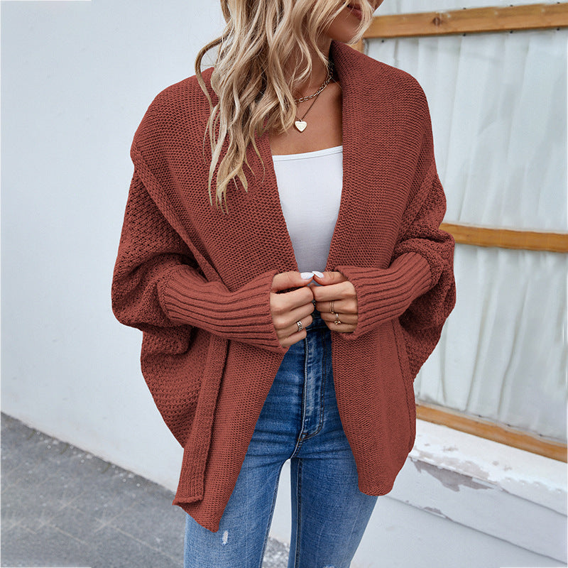 Unifarbene Strickjacke in lockerer Passform