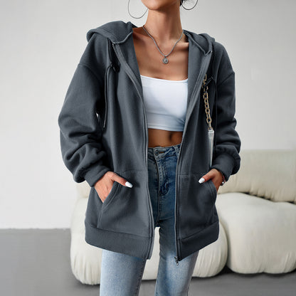 Unifarbene Fleece-Jacke