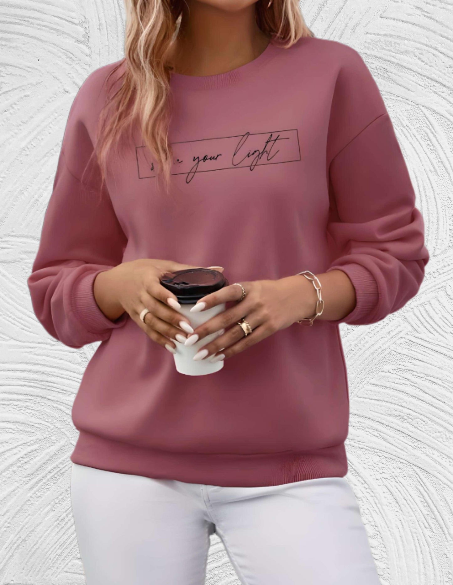 Oversized Damen-Sweatshirt mit Rundhalsausschnitt