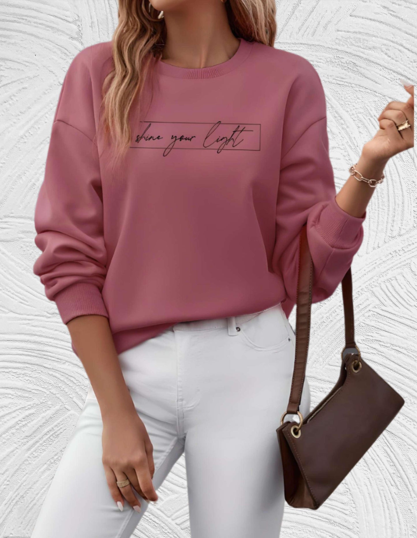 Oversized Damen-Sweatshirt mit Rundhalsausschnitt