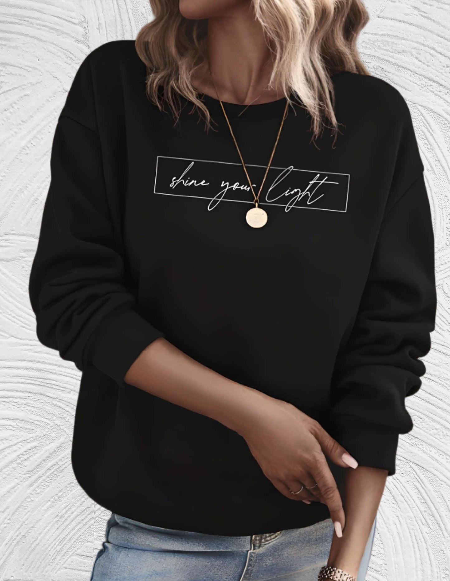 Oversized Damen-Sweatshirt mit Rundhalsausschnitt