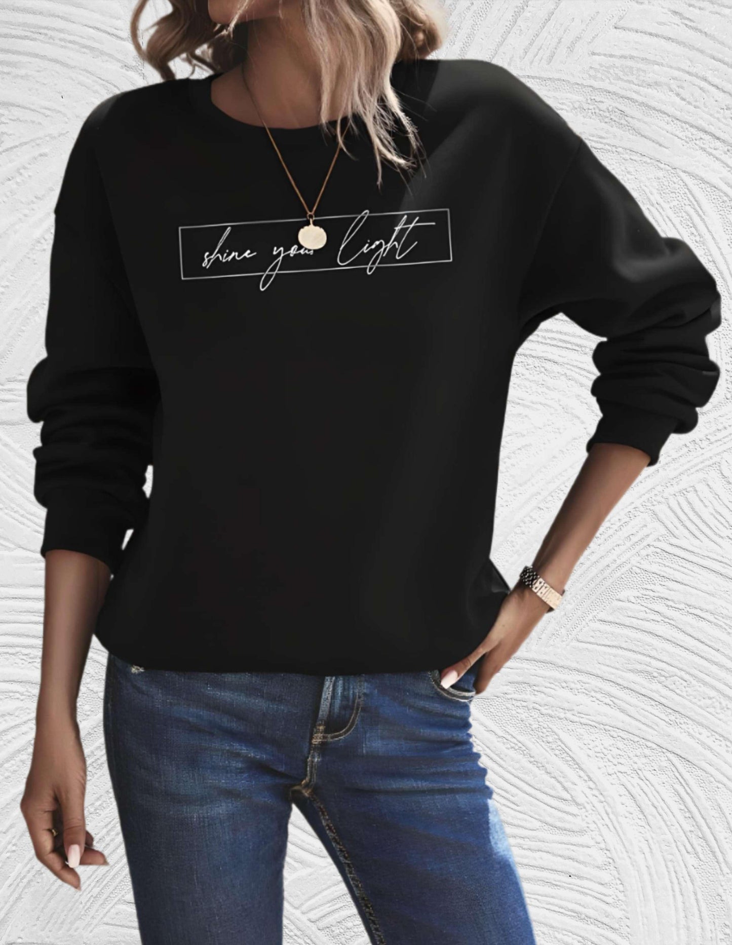 Oversized Damen-Sweatshirt mit Rundhalsausschnitt