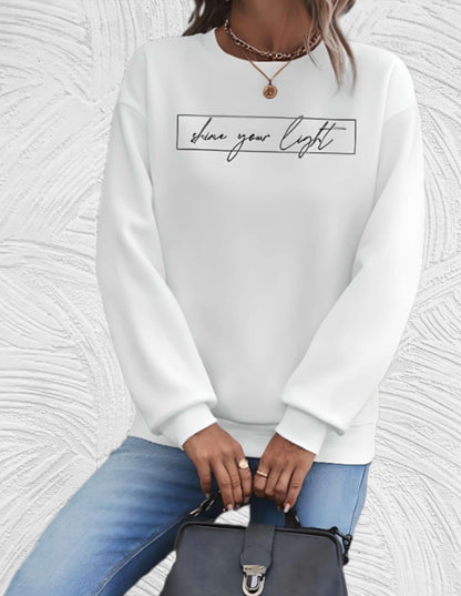 Oversized Damen-Sweatshirt mit Rundhalsausschnitt