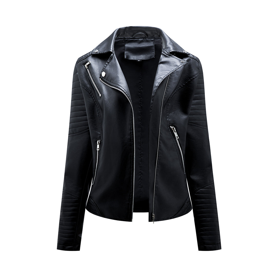 Damen Stylische Lederjacke