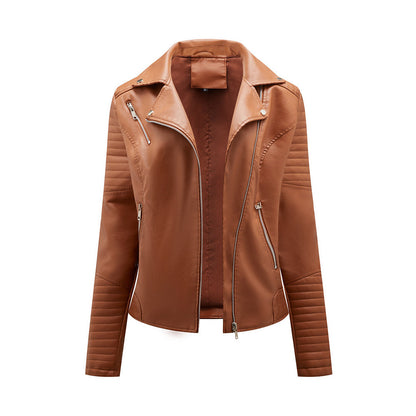 Damen Stylische Lederjacke