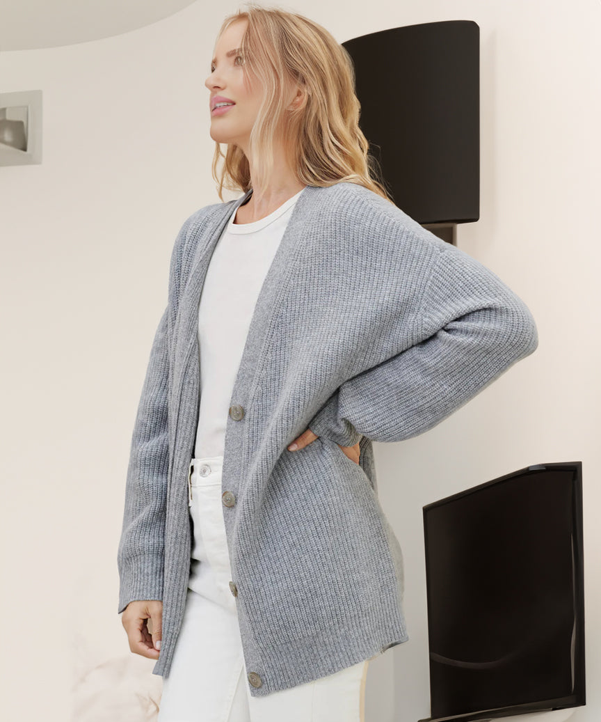 Kaschmir Cocoon Strickjacke für Damen