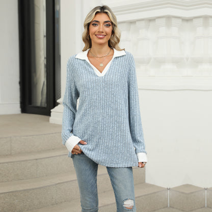 Langärmeliger Pullover mit lockerer Passform