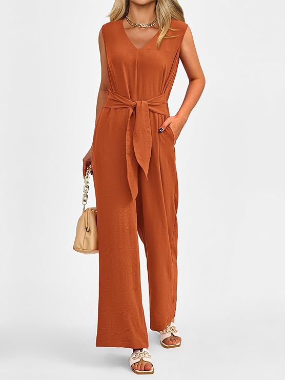 Lena Ärmelloser Jumpsuit mit Schnürung