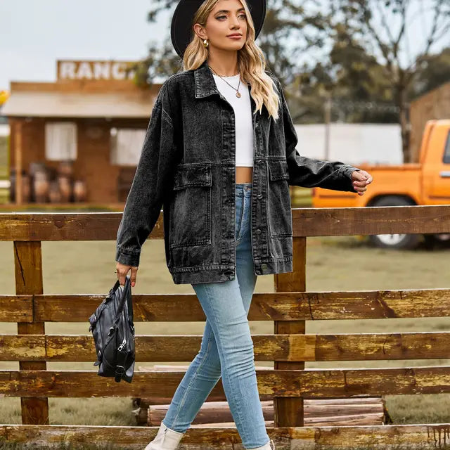 Damen Klassische Jeansjacke