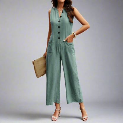 Elegant ein Farbe Jumpsuit