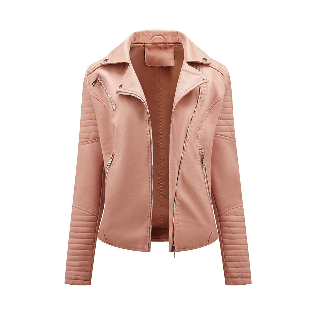 Damen Stylische Lederjacke