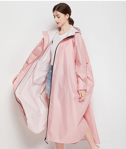 Langer Regenmantel-Poncho für Damen