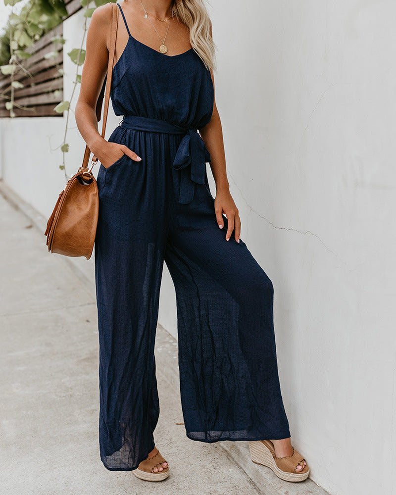 Jumpsuit mit weitem Bein und hoher Taille