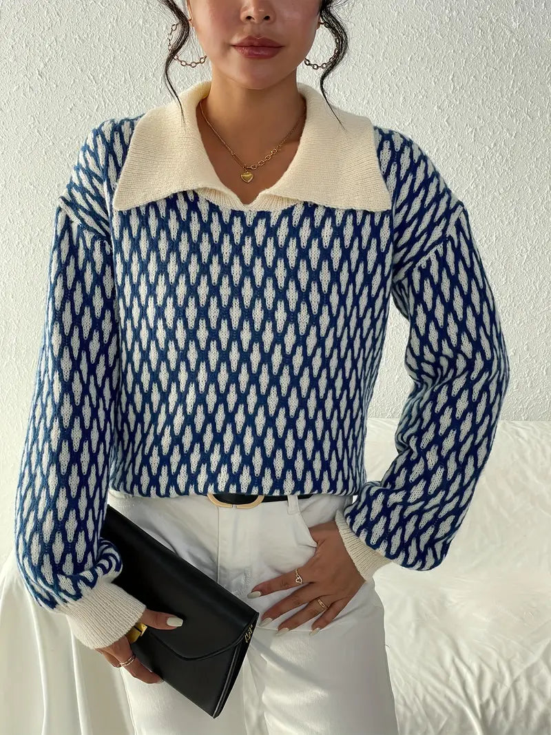 Damenpullover mit Argyle-Muster