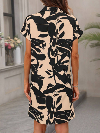 Gertrud kurzärmeliges print-kleid