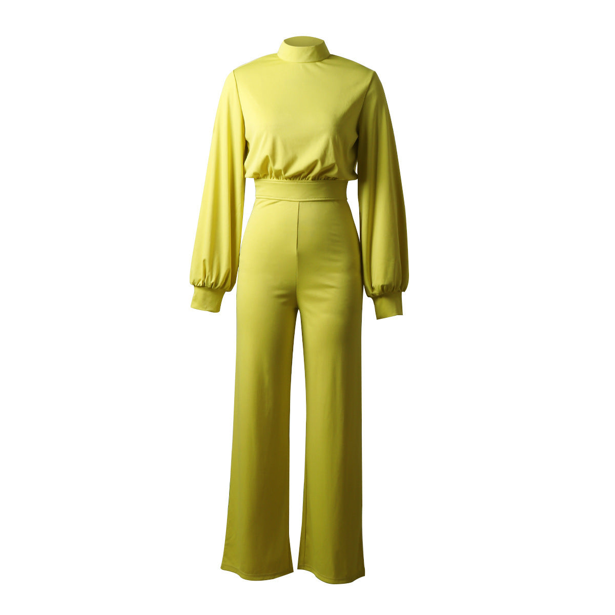 Hochgeschlossener Jumpsuit mit weitem Bein