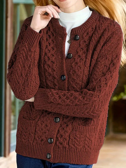 Bequeme Strickjacke mit Knopfdetails für Alltag und Freizeit