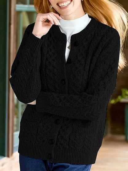 Bequeme Strickjacke mit Knopfdetails für Alltag und Freizeit