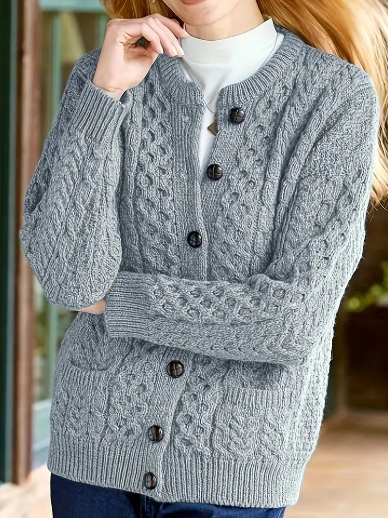 Bequeme Strickjacke mit Knopfdetails für Alltag und Freizeit