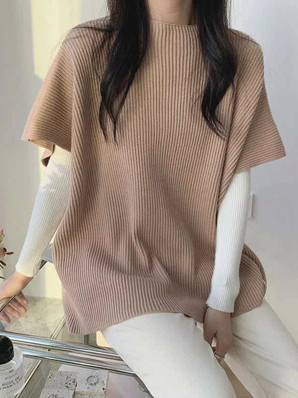 Bequemer Rundhals-Pullover mit kurzen Ärmeln - Vielseitiges Basic für jeden Tag