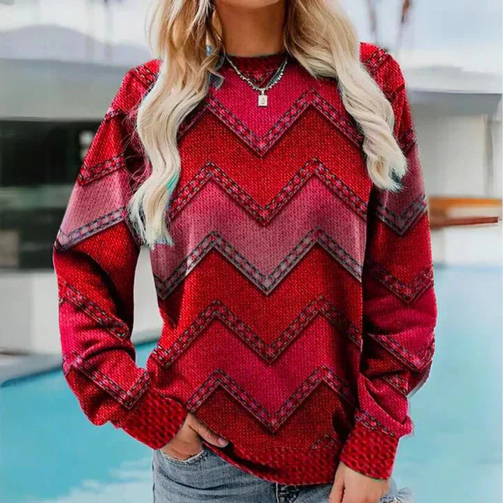 Bunter Retro-Strickpullover