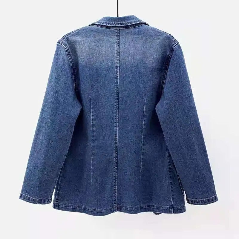 Damen Denim Luxe Klassische Blazer