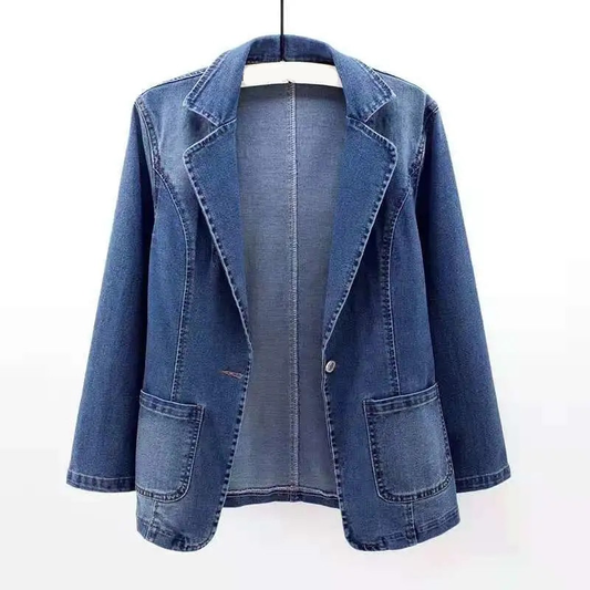 Damen Denim Luxe Klassische Blazer