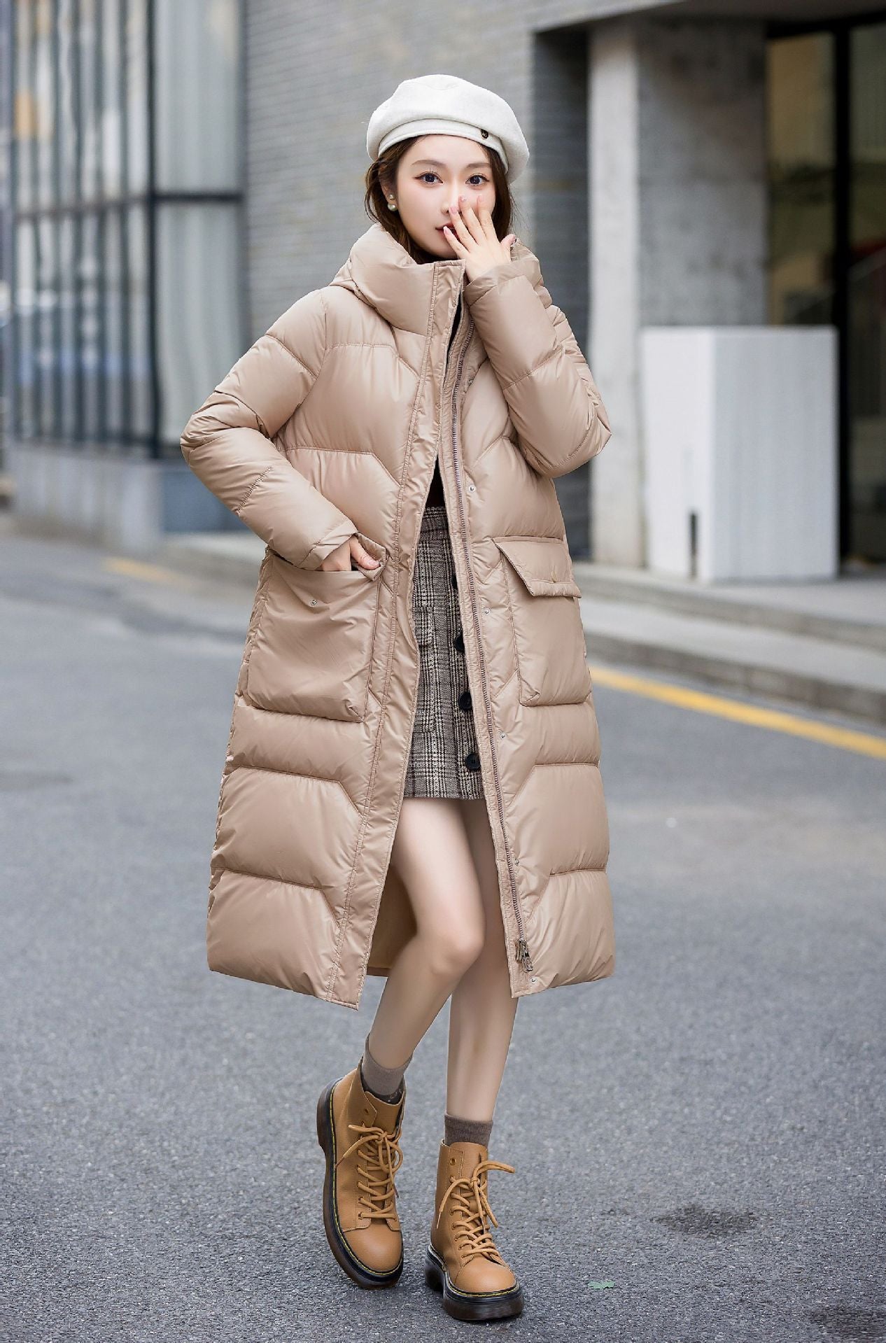 Damen Winterjacke im koreanischen Stil - Mittellang, Warm und Modisch