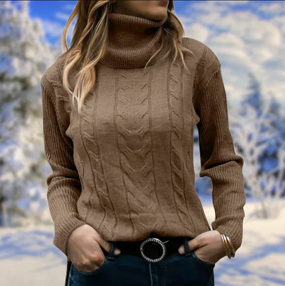 Eleganter Damen Winterpullover mit langem Kragen und gemütlichem Tragekomfort