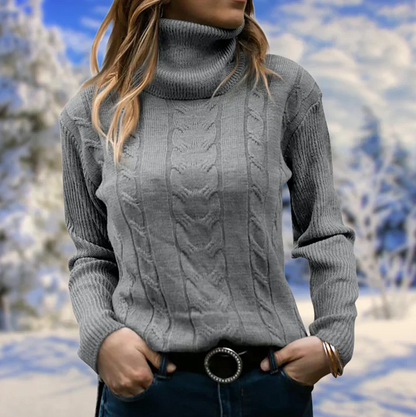 Eleganter Damen Winterpullover mit langem Kragen und gemütlichem Tragekomfort