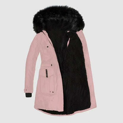 Eleganter Damenparka mit luxuriösem Kunstfellbesatz für kalte Tage