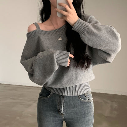 Eleganter Einseitiger Off-Shoulder Damenpullover - Ideal für Jeden Anlass