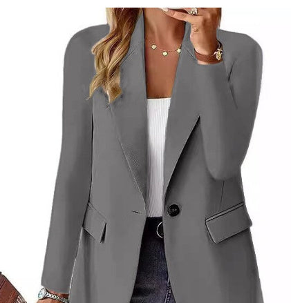 Eleganter Langarm-Cardigan aus Polyester für Damen – Vielfältige Farben und Größen verfügbar