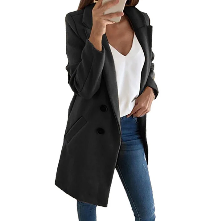 Eleganter langer Blazer mit tailliertem Schnitt