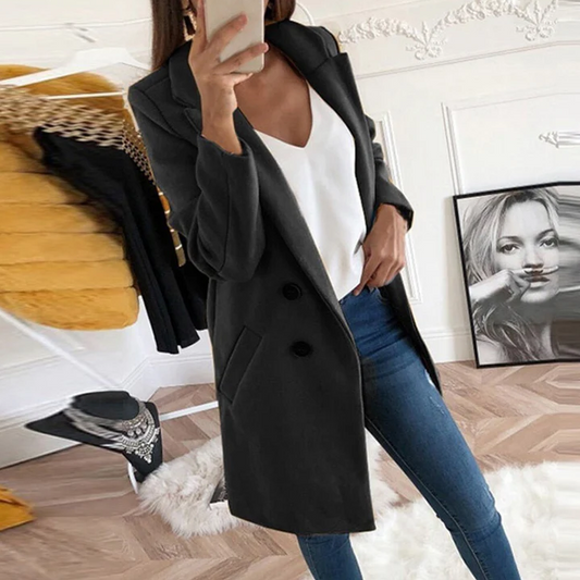 Eleganter langer Blazer mit tailliertem Schnitt