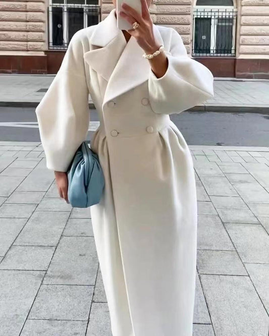 Eleganter Oversized-Lapel-Jacke mit Ballonärmel und Taschen