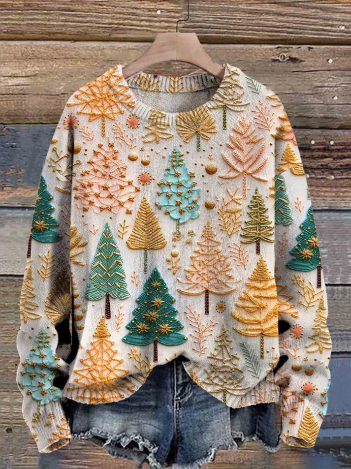 Festlicher Baum-Pullover für gemütliche Feiertage